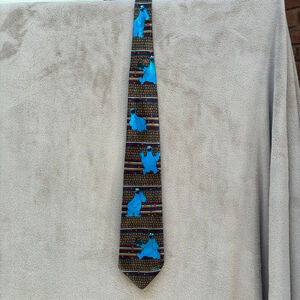 Vintage Men's Novel Ties Cookie Monster Navy Blue One Size Necktie